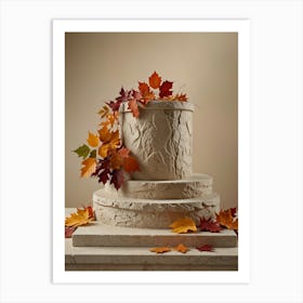 Autumn Leaves On A Cake Art Print