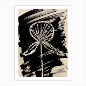 Flower In Black And White Ink Art Print