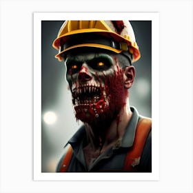 Zombie Worker Art Print