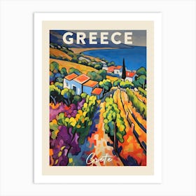 Crete Greece 3 Fauvist Painting  Travel Poster Art Print