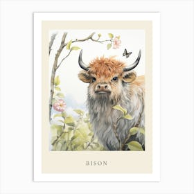 Beatrix Potter Inspired  Animal Watercolour Bison 2 Art Print