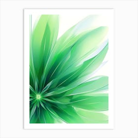 Abstract Green Flower Art Print