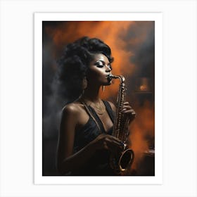 Music Blues Trumpet Saxophone 4 Art Print