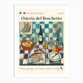 Osteria Del Boschetto Trattoria Italian Poster Food Kitchen Art Print