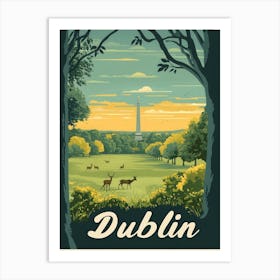 Aihrgdesign A Mid Century Modern Travel Poster For Dublin Art Print