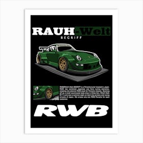 Porsche RWB Green Art Print