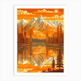 Sunset Mountain Landscape 4 Art Print