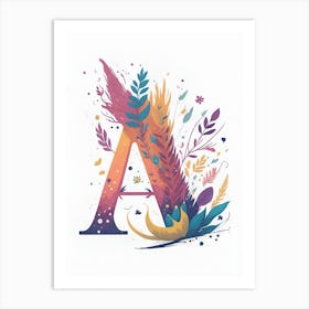 Colorful Letter A Illustration 34 Art Print