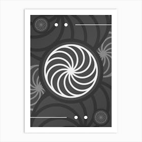 Abstract Geometric Glyph Array in White and Gray n.0072 Art Print