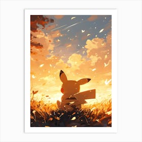 Pikechu Sunset 1 Art Print