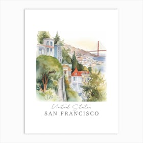 United States San Francisco Storybook 3 Travel Poster Watercolour Art Print