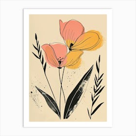 Anchorage Flower Market Boho Minimalist Style 1 Art Print