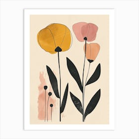 Lyon Flower Market Boho Minimalist Style Art Print