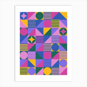 Happy Colorful Geometric Art Print