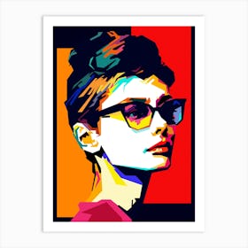 Audrey Hepburn Hollywood Movies Pop Art Wpap Art Print