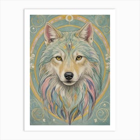 Wolf In Pastel Art Print