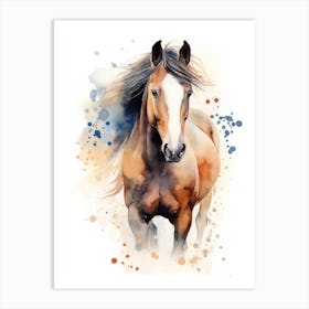 Watercolor Wild Horse Art Print