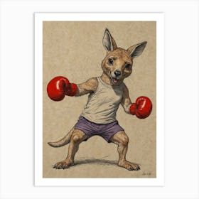 Kangaroo Boxing 8 Art Print