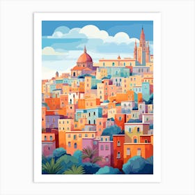 Valletta Malta 3 Illustration Art Print