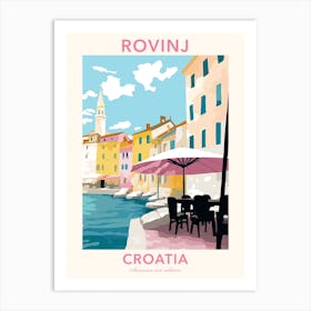 Rovinj, Croatia, Flat Pastels Tones Illustration 3 Poster Art Print