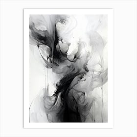 Transcendent Echoes Abstract Black And White 5 Art Print