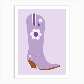 Cowboy Boot | 03 - Purple Art Print