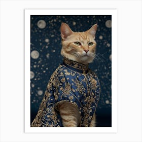 Cat In A Dress 15 Art Print