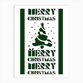 Minimalist Green Christmas Banner Sign Art Print