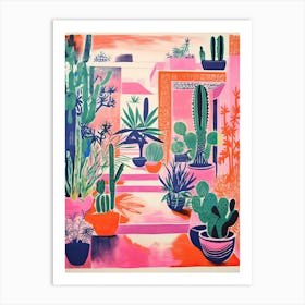 Majorelle Gardens Abstract Riso Style 2 Art Print