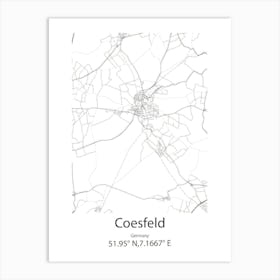 Coesfeld,Germany Minimalist Map Art Print