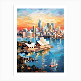 Sydney, Australia, Geometric Illustration 1 Art Print