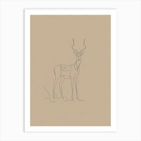 Antelope - Boho, Line Art 9 Art Print