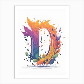 Colorful Letter D Illustration 62 Art Print