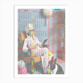 Boston Terrier Calendar 2025-2026 8 Art Print