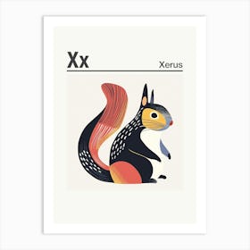 Animals Alphabet Xerus 2 Art Print