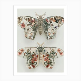 Textile Butterflies William Morris Style 7 Art Print
