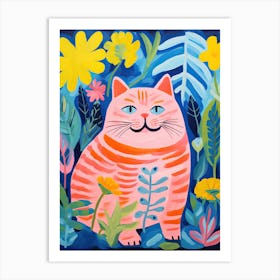 Fat Cat In The Garden, Matisse Inspired Art Print