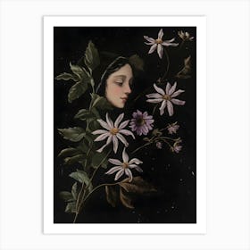 Girl With Flowers 3 Art Print