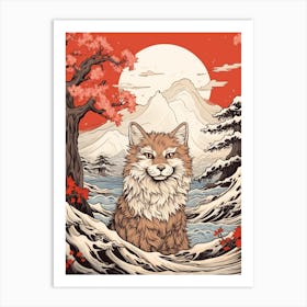 Corsac Fox Japanese Illustration 1 Art Print
