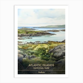 Atlantic Islands National Park Galicia Watercolour 1 Art Print