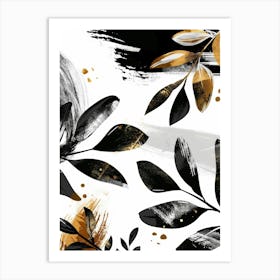 Abstract Black And Gold Painting 78 Art Print