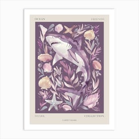 Purple Carpet Shark Illustration 2 Poster Art Print