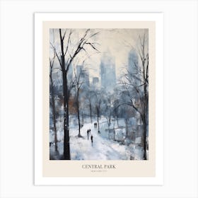 Winter City Park Poster Central Park New York City 4 Art Print
