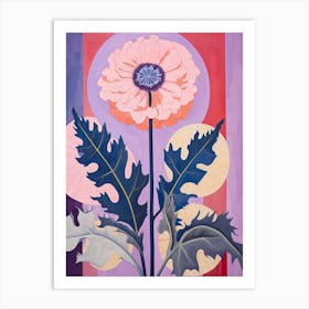 Scabiosa 3 Hilma Af Klint Inspired Pastel Flower Painting Art Print