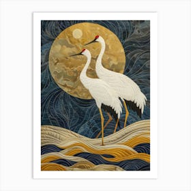 Cranes At Night 2 Art Print