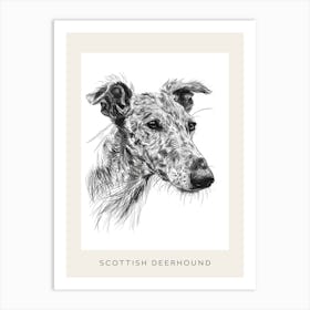 Scottish Deerhound Dog Line Sketch 2 Poster Art Print