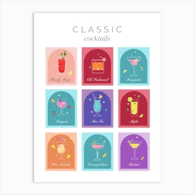 Classic Cocktails 1 Art Print