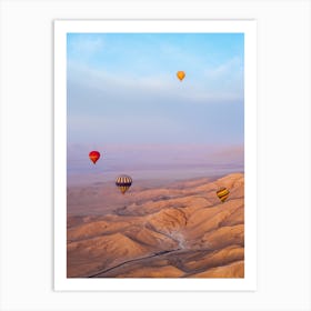 Hot air balloons above Luxor, Egypt Art Print