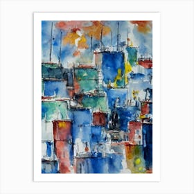 Port Of Cartagena Colombia Abstract Block 2 harbour Art Print