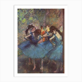 Dancers In Blue, 1890 By Edgar Degas Art Print